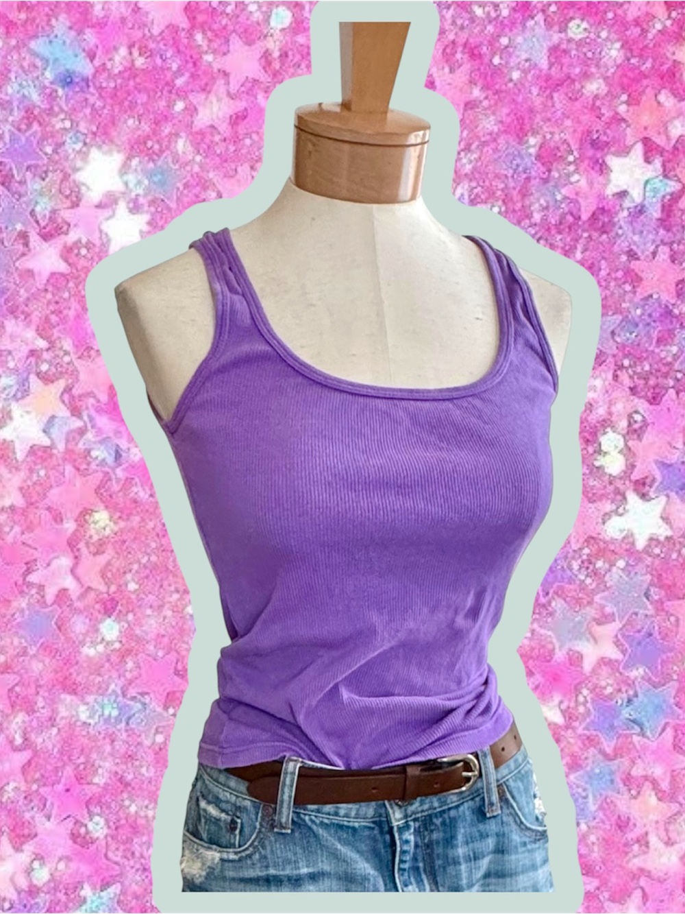 Old navy vintage Y2K 2000s tank top S M hollister Abercrombie long purple